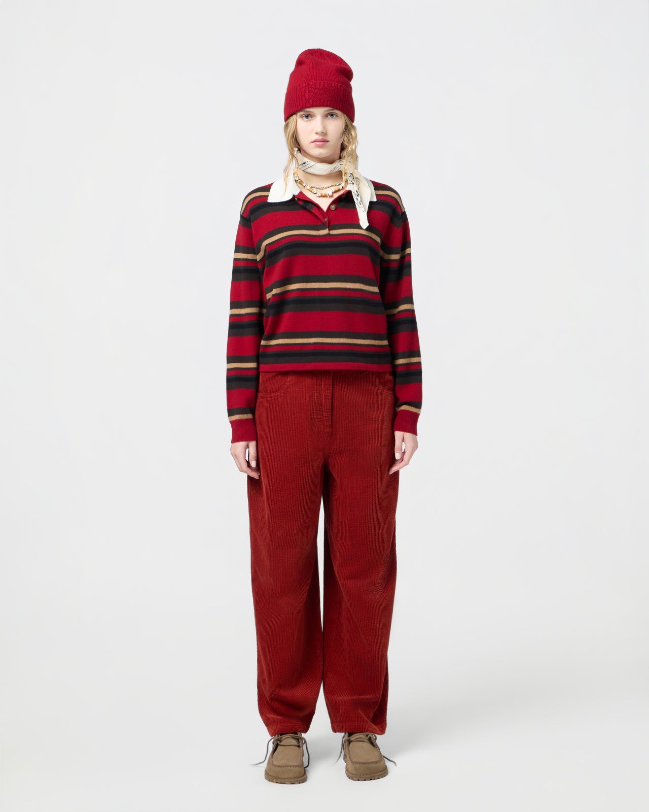 Cropped Stripe Rugby - Ruby Combo