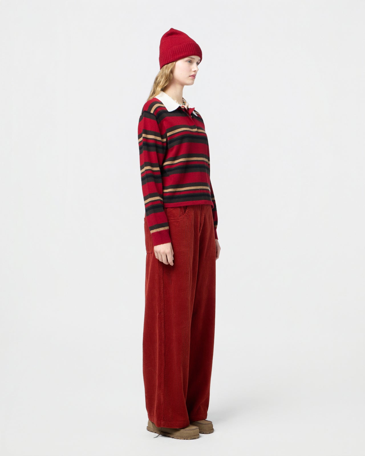 Cropped Stripe Rugby - Ruby Combo