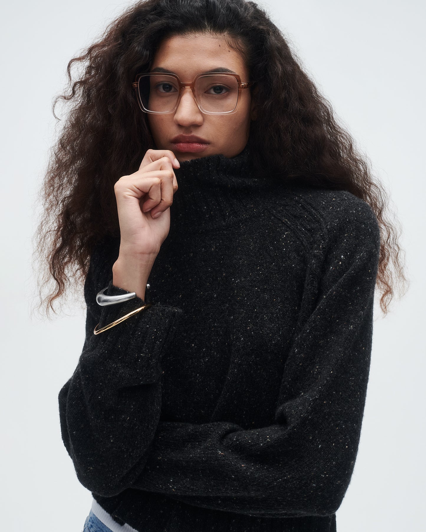 Cropped Turtleneck - Charcoal