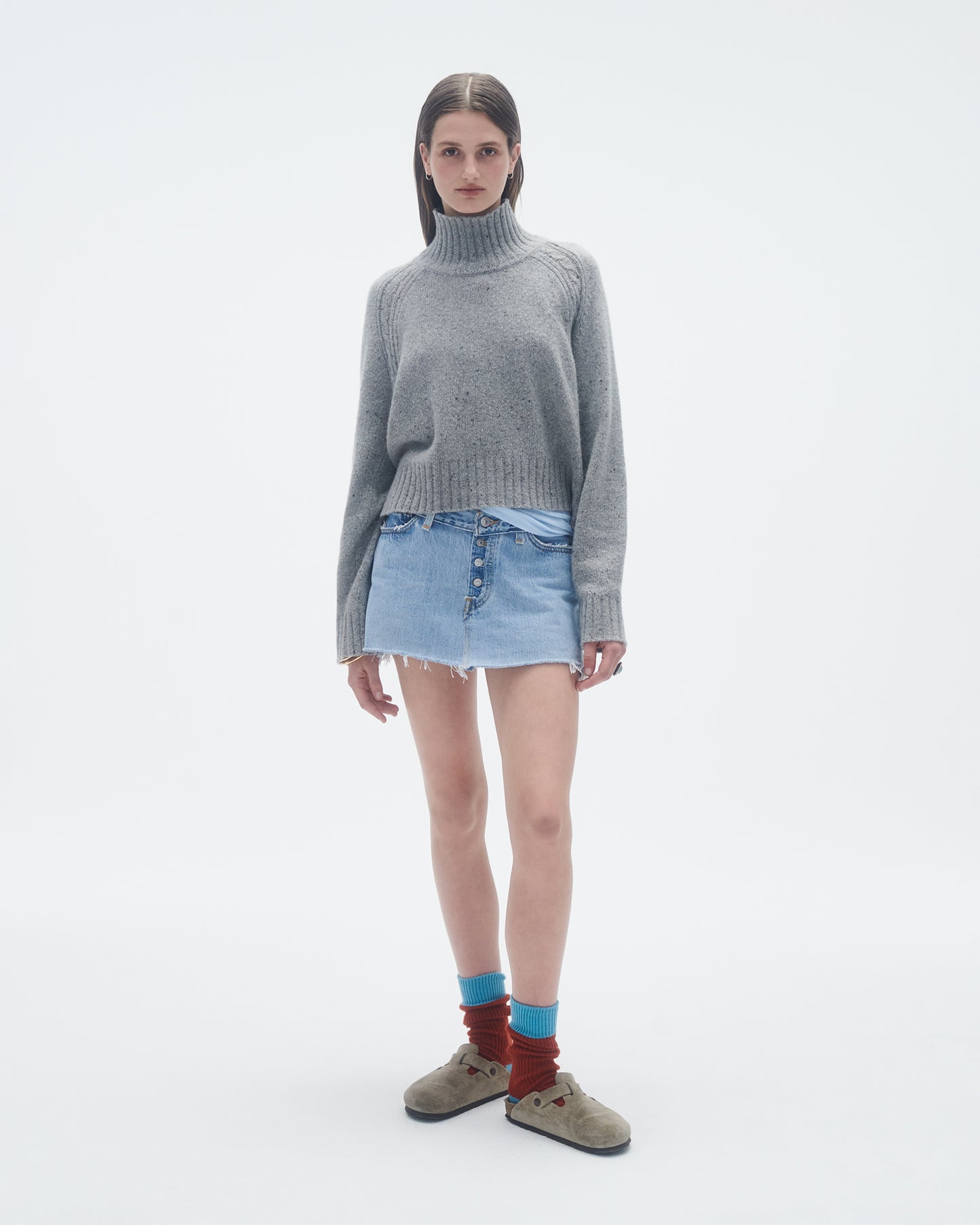 Cropped Turtleneck - Stone