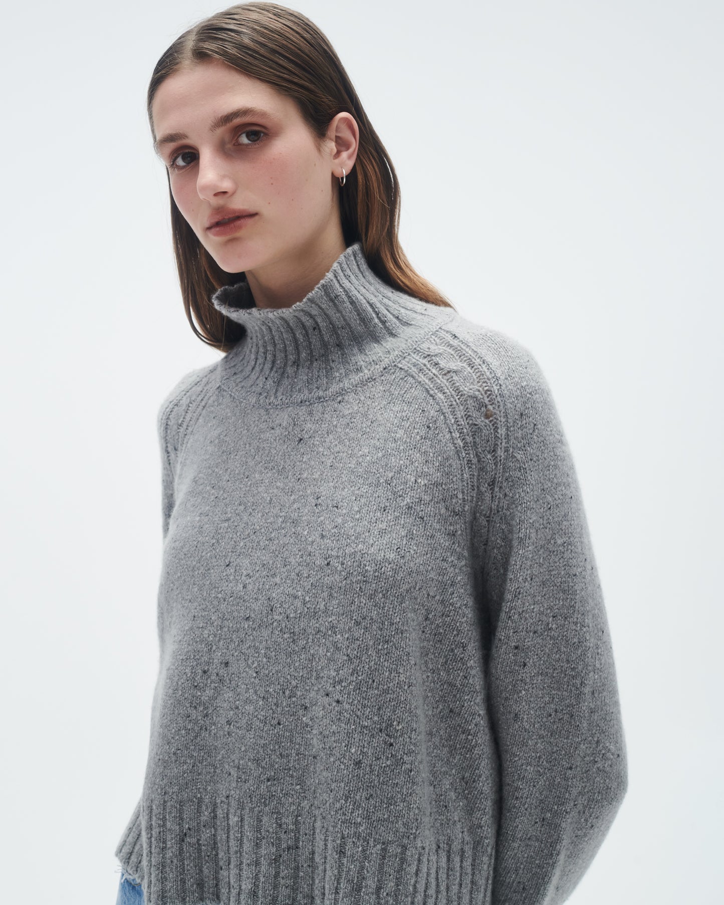 Cropped Turtleneck - Stone