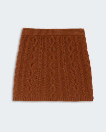 Cable Mini Skirt - Burnt Sienna