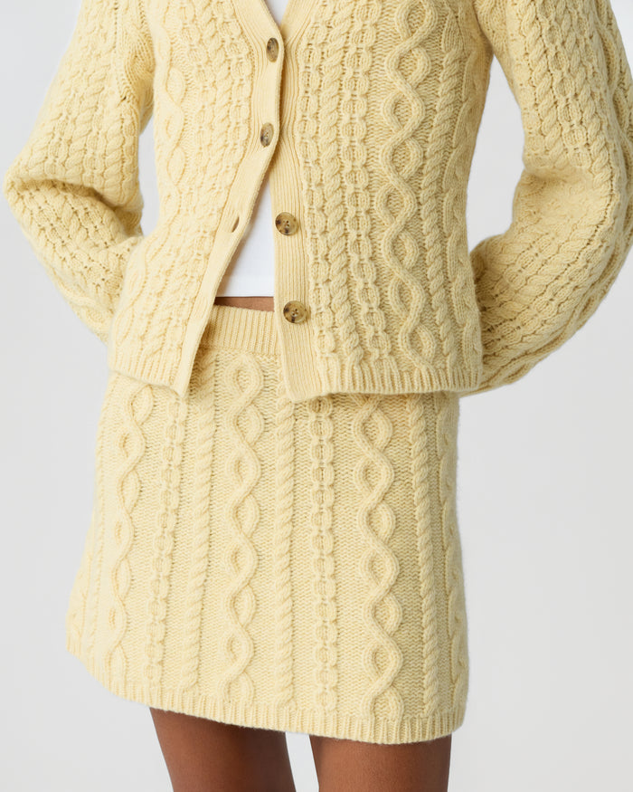 Guest in Residence — Cable Mini Skirt - Butter