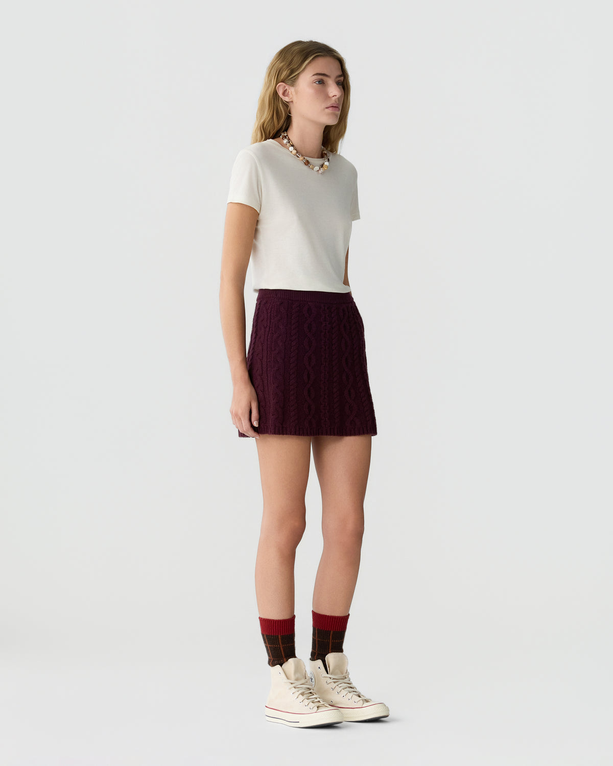 Cable Mini Skirt - Fig