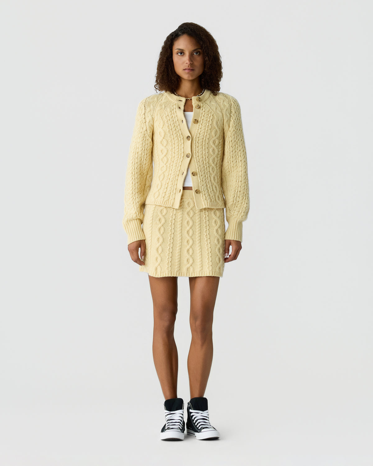 Cable Sculpted Cardigan - Butter