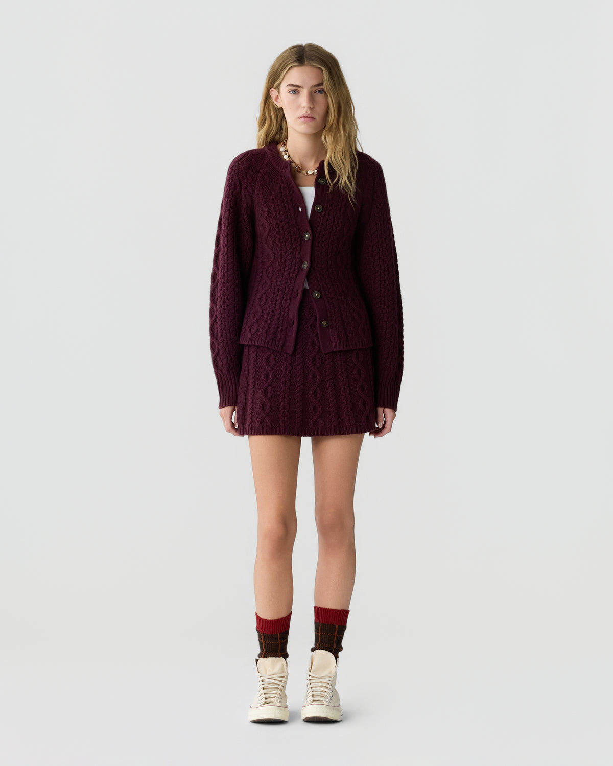 Cable Sculpted Cardigan - Fig