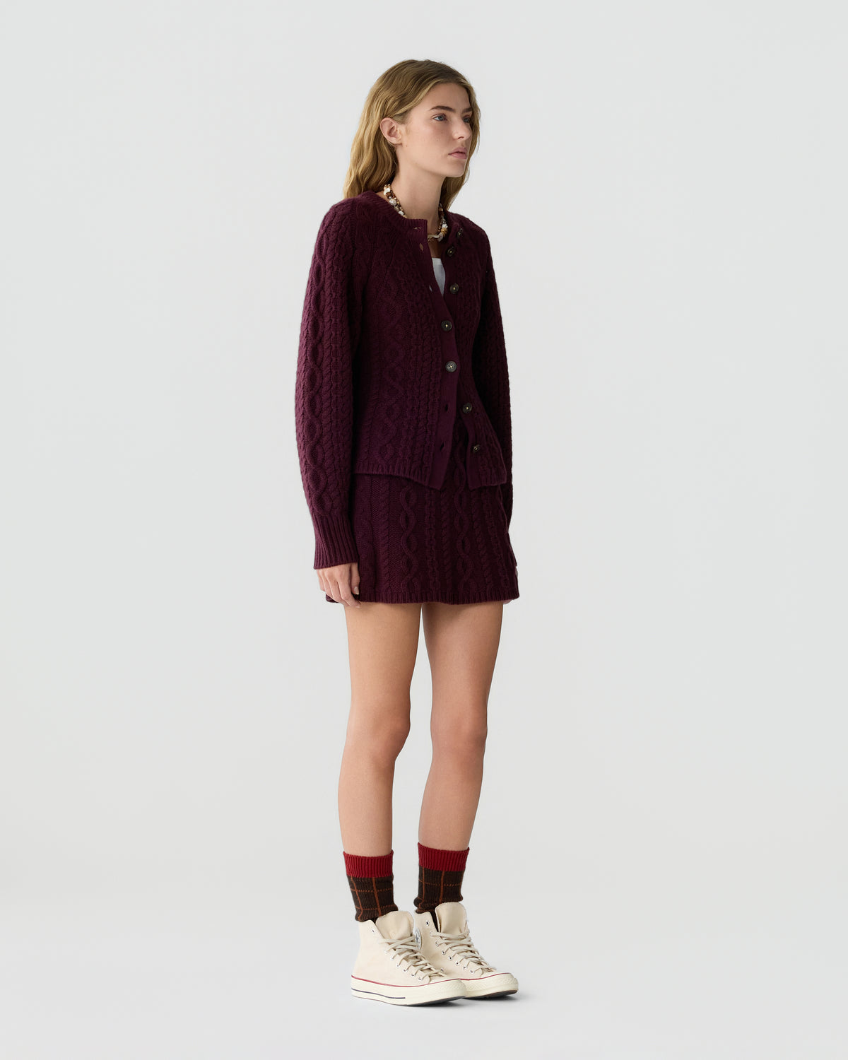 Cable Sculpted Cardigan - Fig