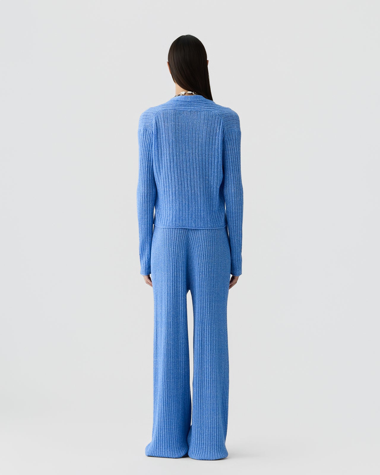 Rib Stealth Cardigan - Delft Blue