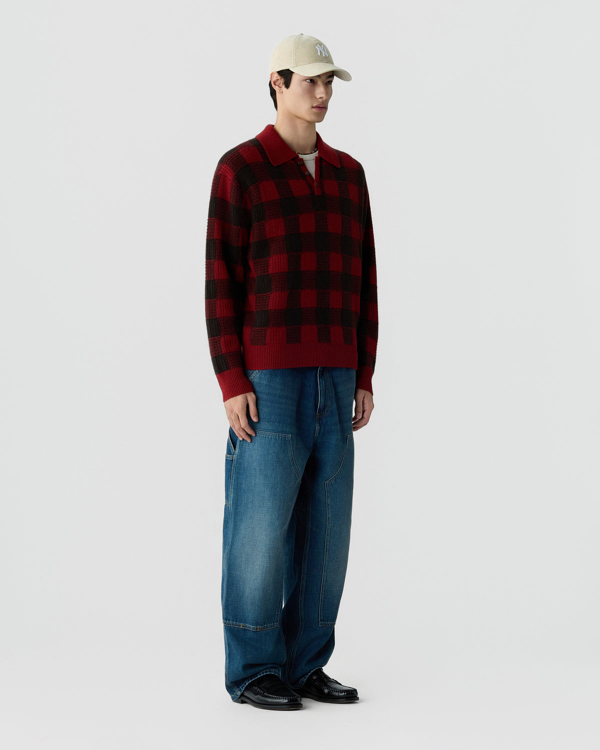 Checker Allday Polo - Carmine/Burnt Cocoa