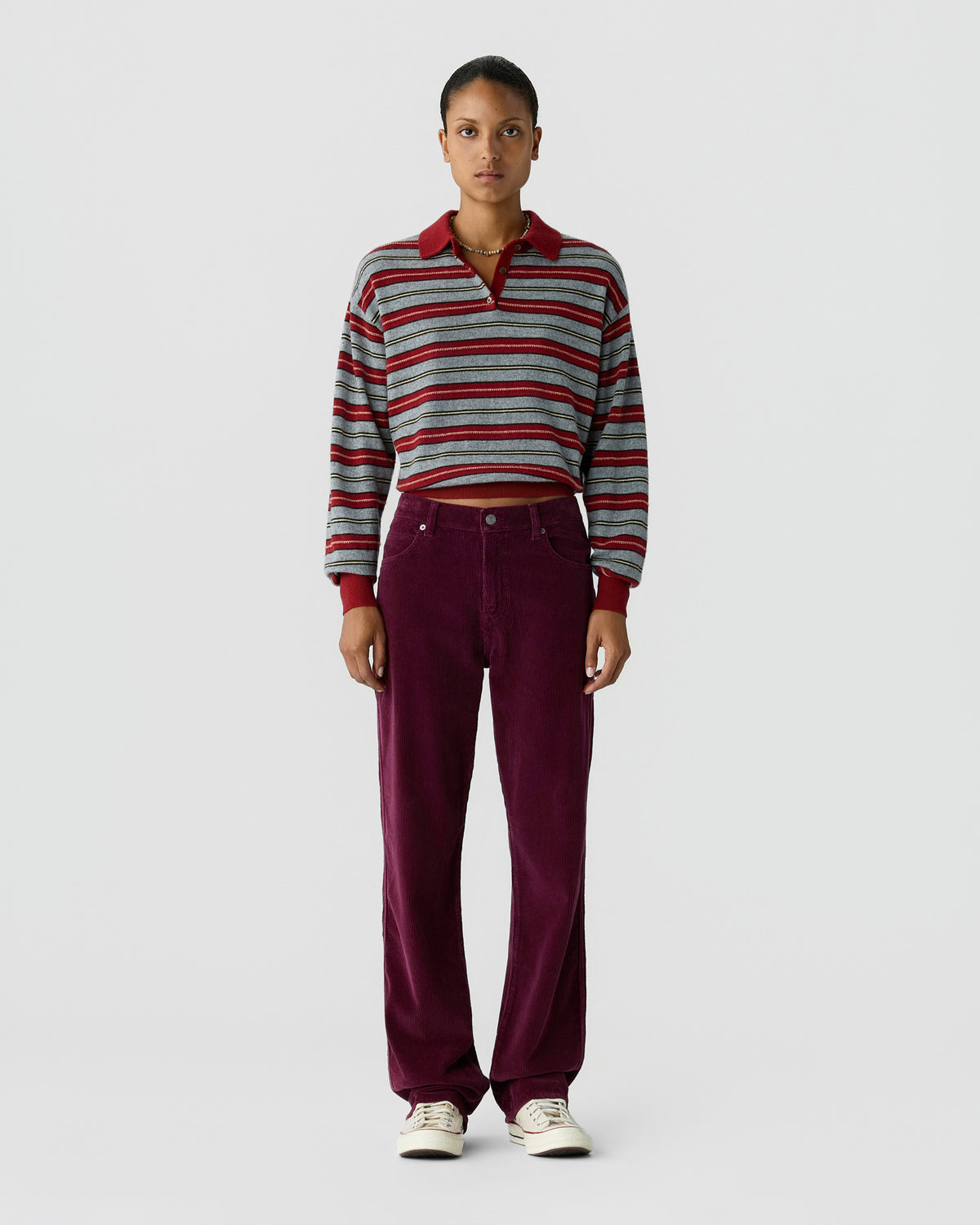Collegiate Stripe Polo - Carmine Combo