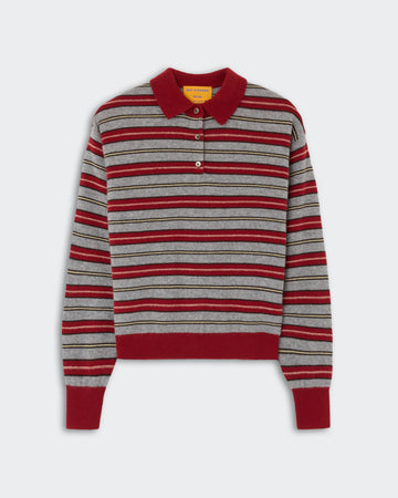 Collegiate Stripe Polo Carmine Combo