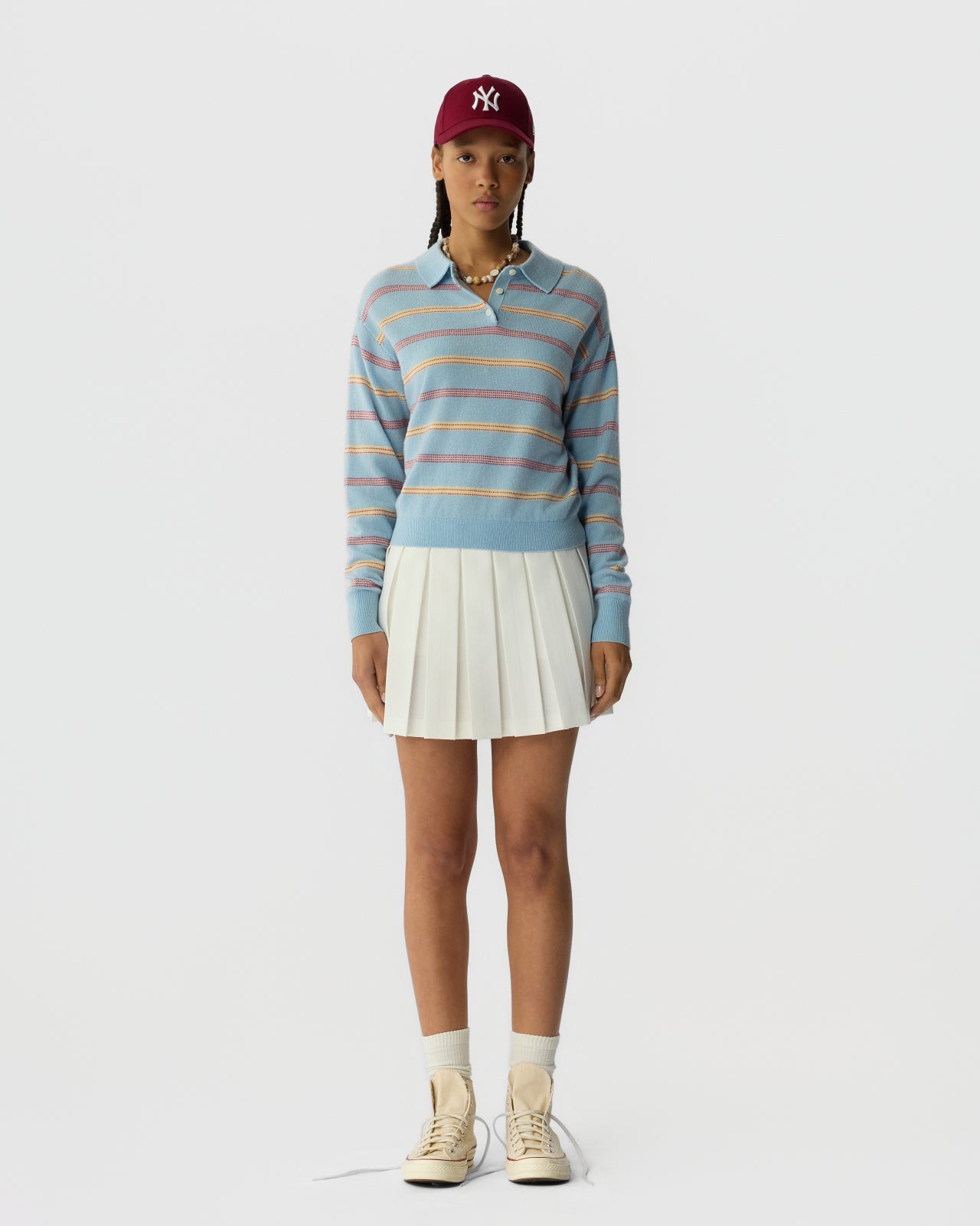 Collegiate Stripe Polo - Clear Sky Combo – Guest In Residence