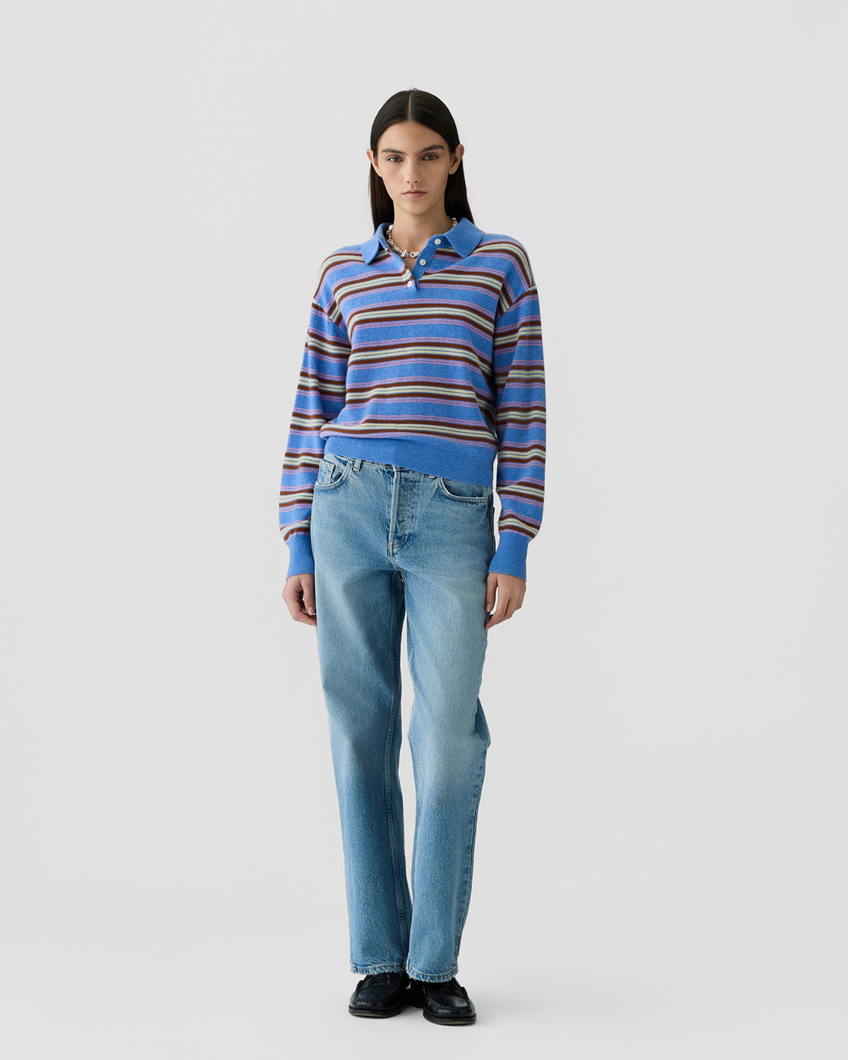 Collegiate Stripe Polo - Delft Blue Combo