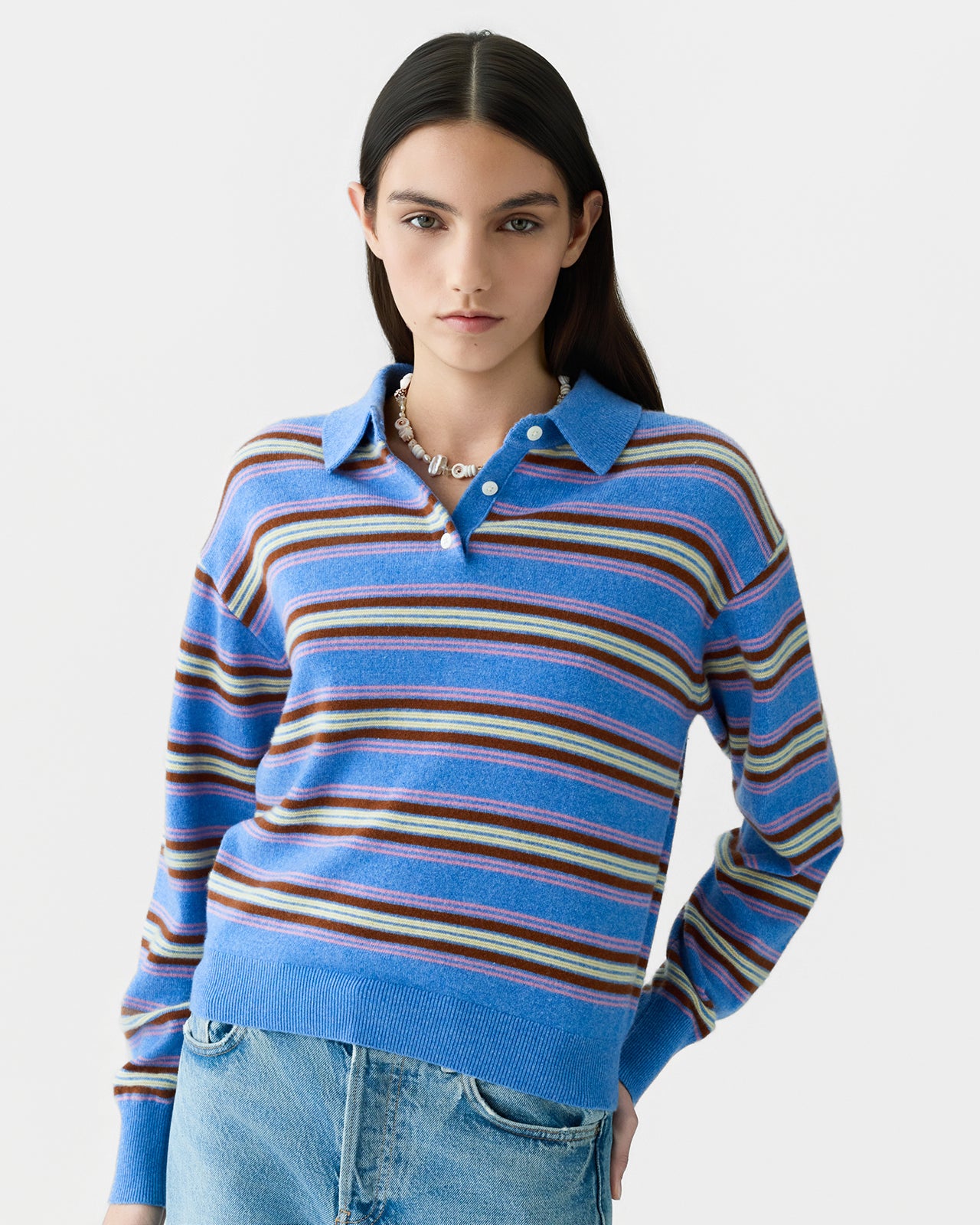 Collegiate Stripe Polo - Delft Blue Combo