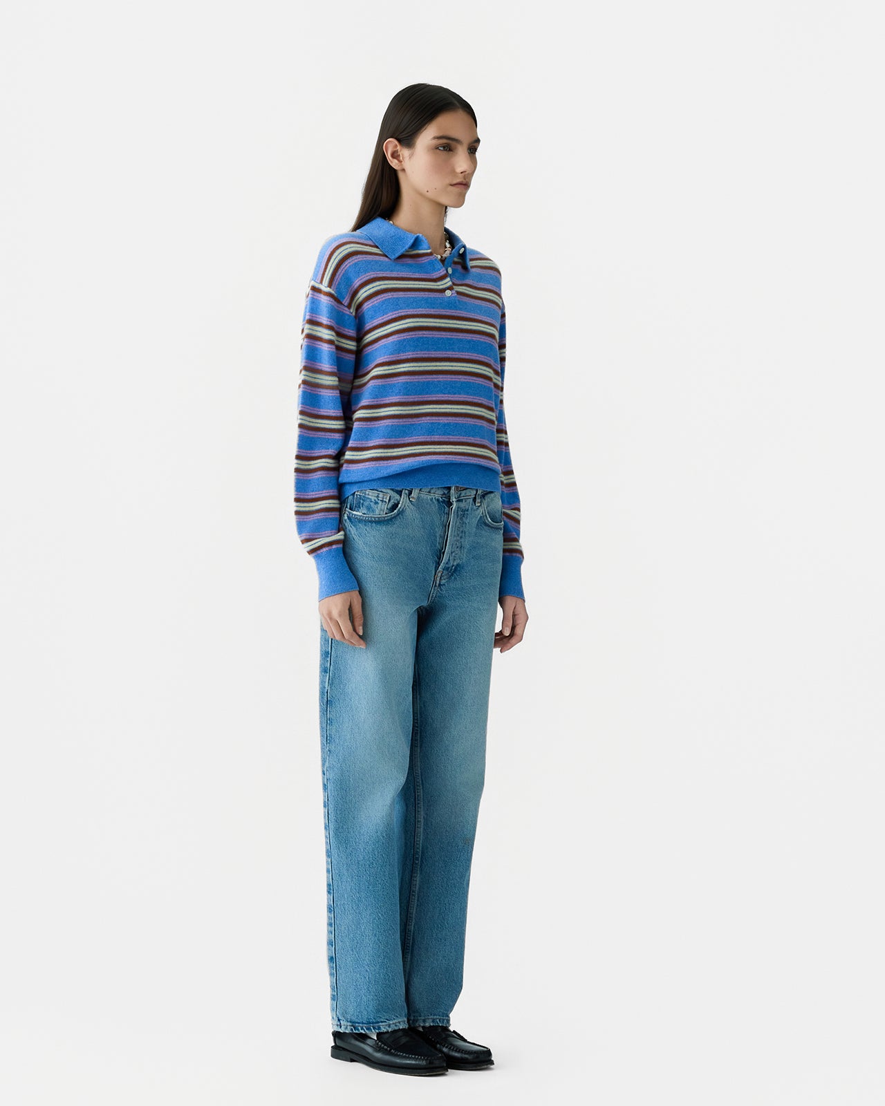 Collegiate Stripe Polo - Delft Blue Combo