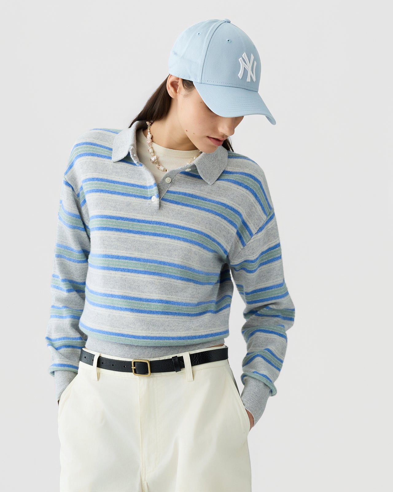 Collegiate Stripe Polo - Stone Combo – Guest In Residence