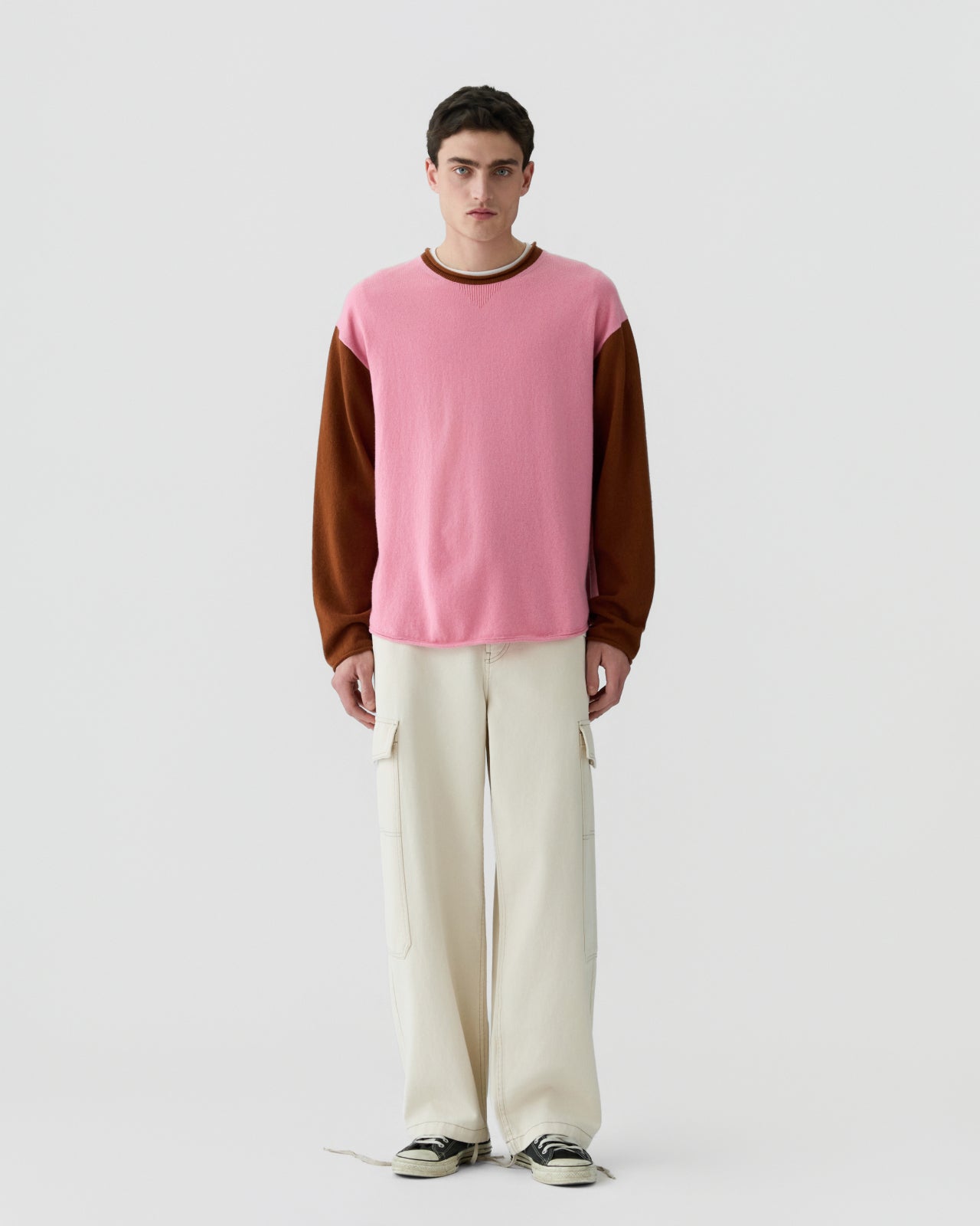 Baseball Oversized Crew - Sprinkle/Burnt Sienna