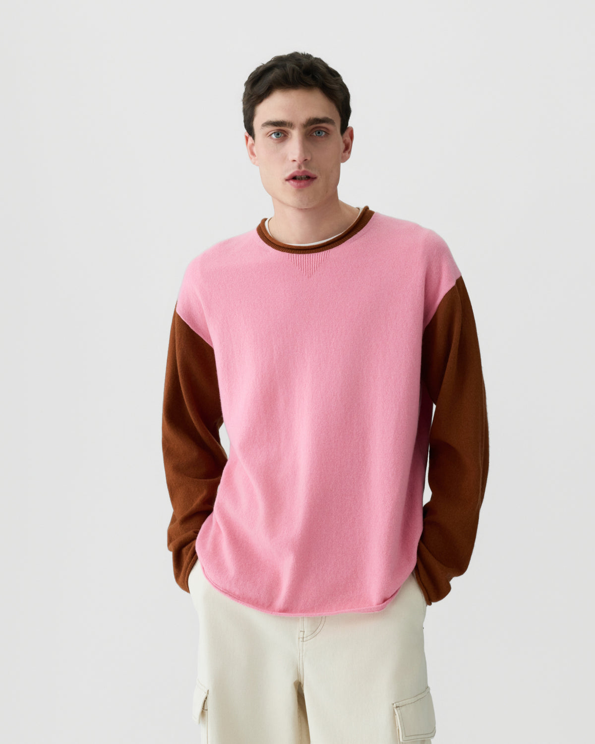 Baseball Oversized Crew - Sprinkle/Burnt Sienna