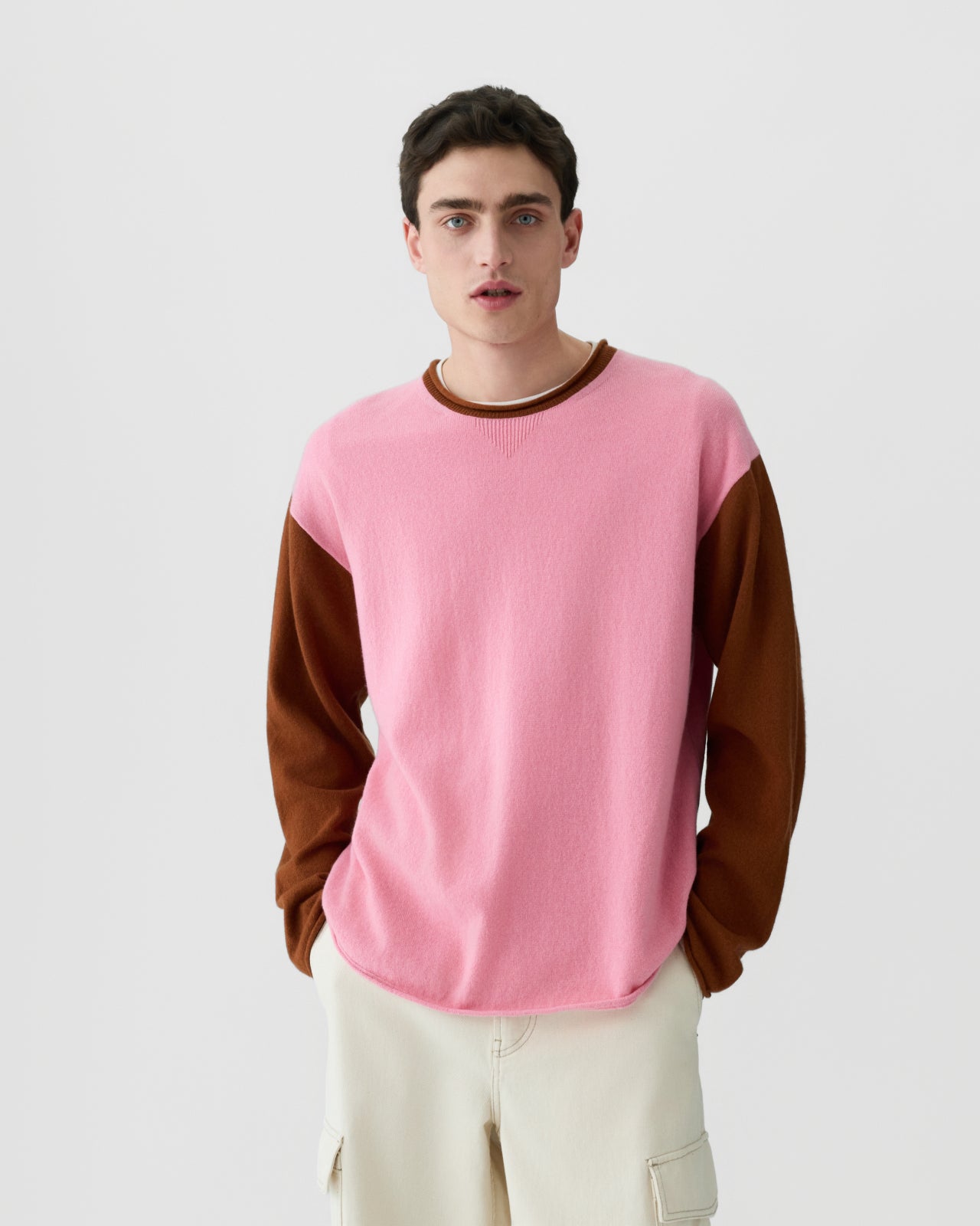 Baseball Oversized Crew - Sprinkle/Burnt Sienna