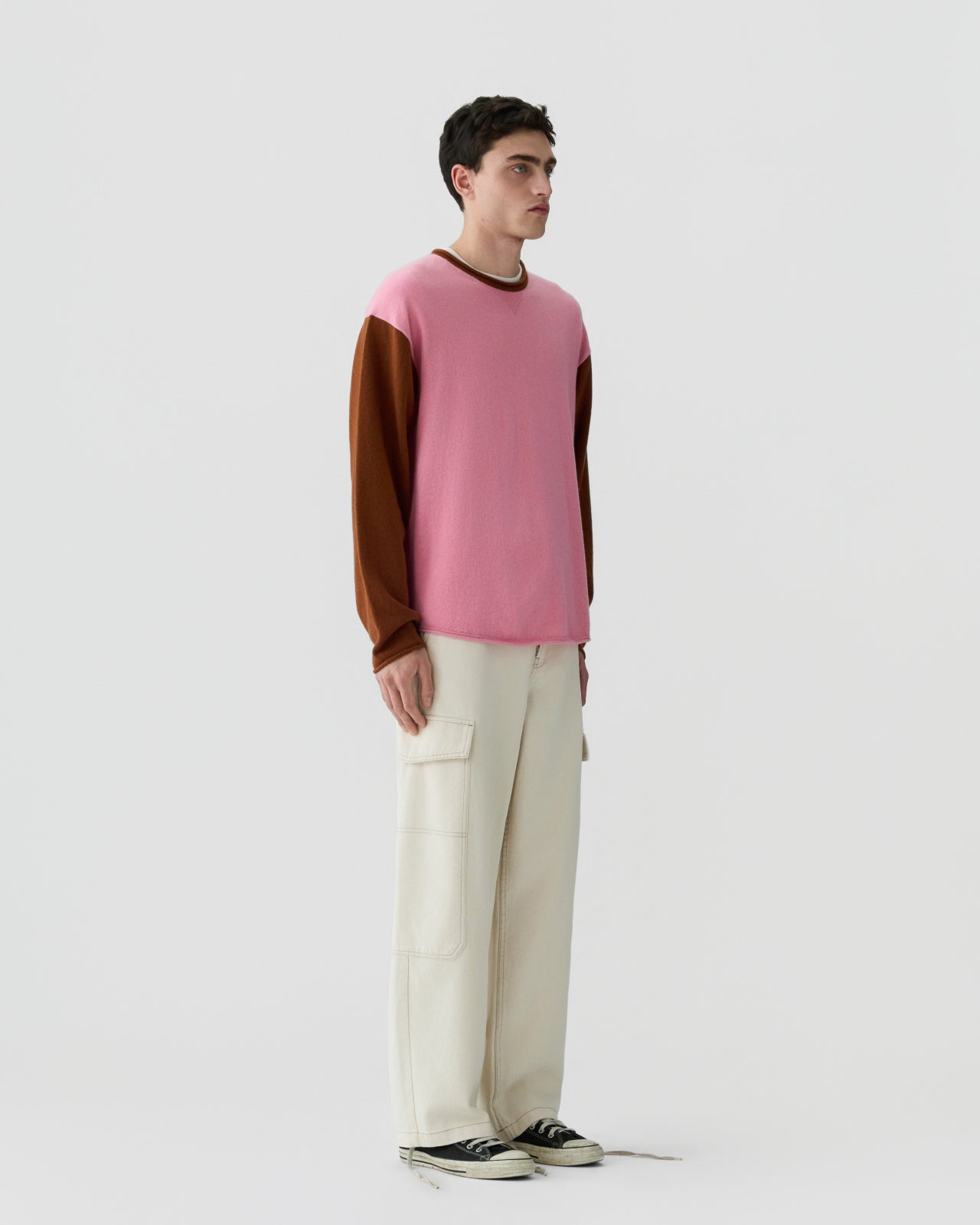 Baseball Oversized Crew - Sprinkle/Burnt Sienna