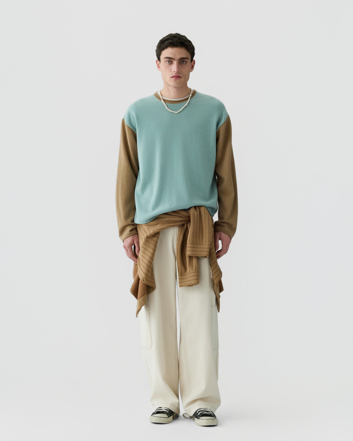Baseball Oversized Crew  - Sage Brush/Camel