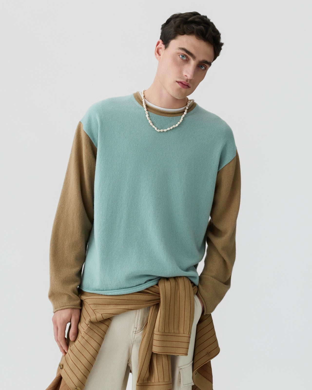 Baseball Oversized Crew  - Sage Brush/Camel