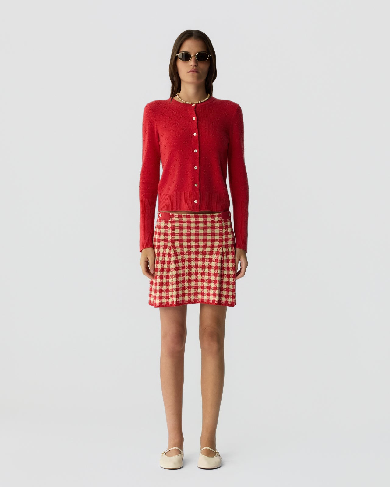 Compass Jane Cardigan - Scarlet