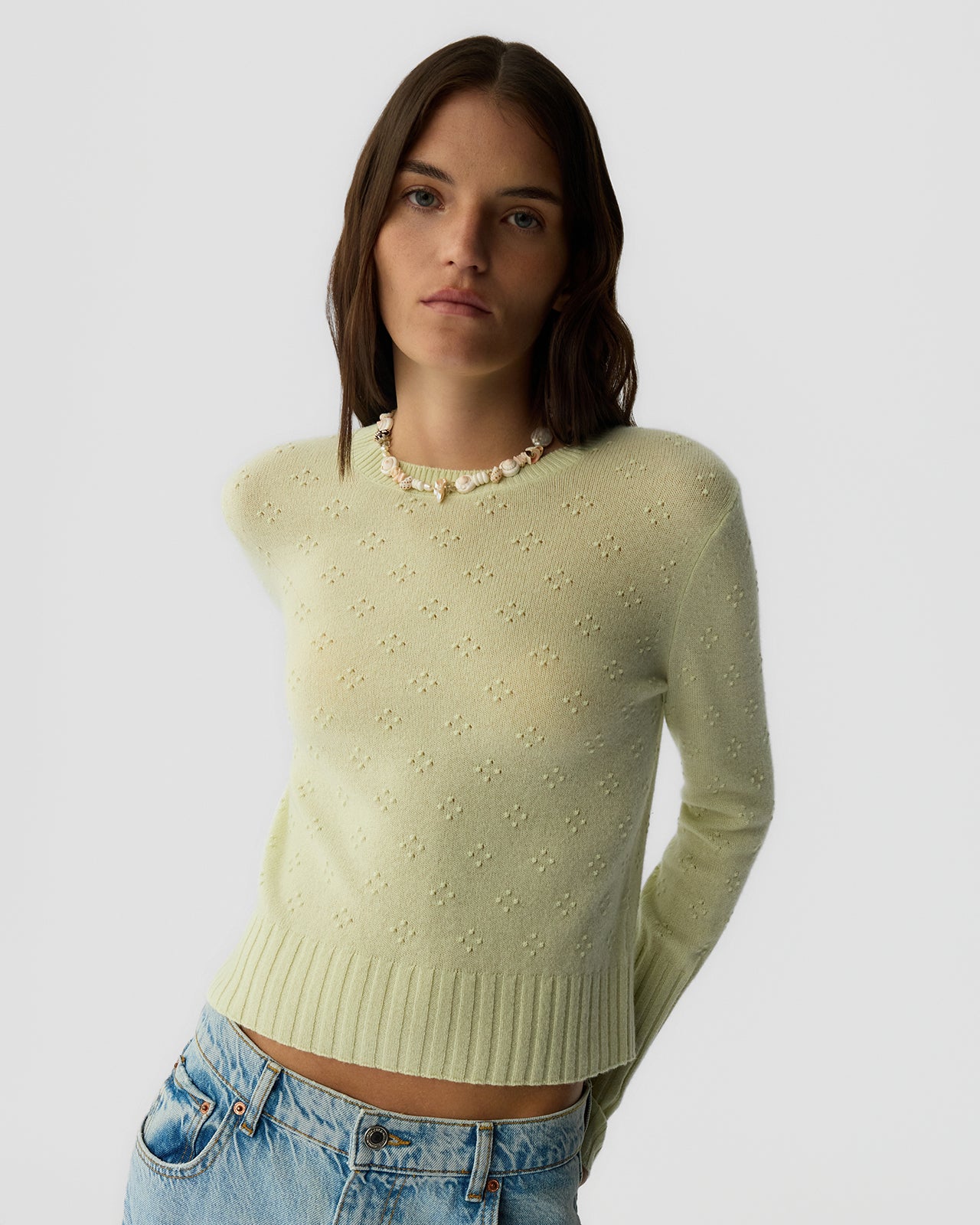 Compass Shrunken Crew - Limewash