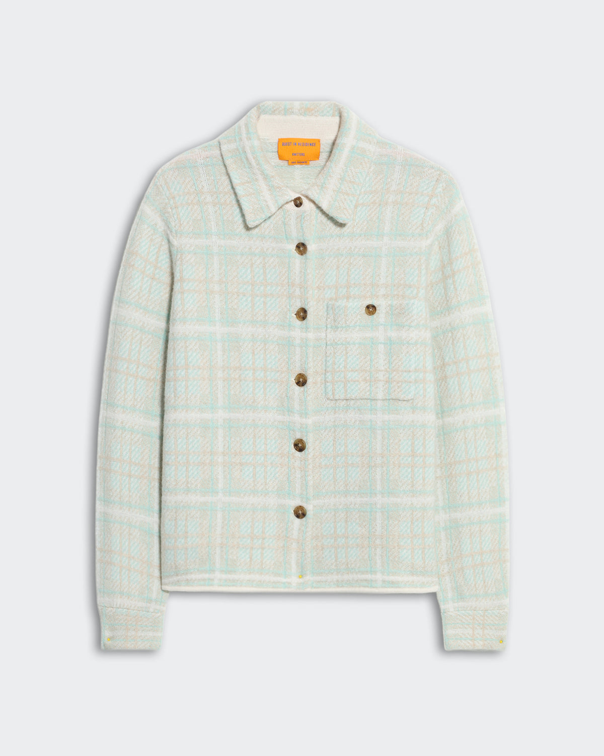 Women's Dylan Plaid Shirt in seaglass combo with button-down front, chest pocket, and relaxed fit design