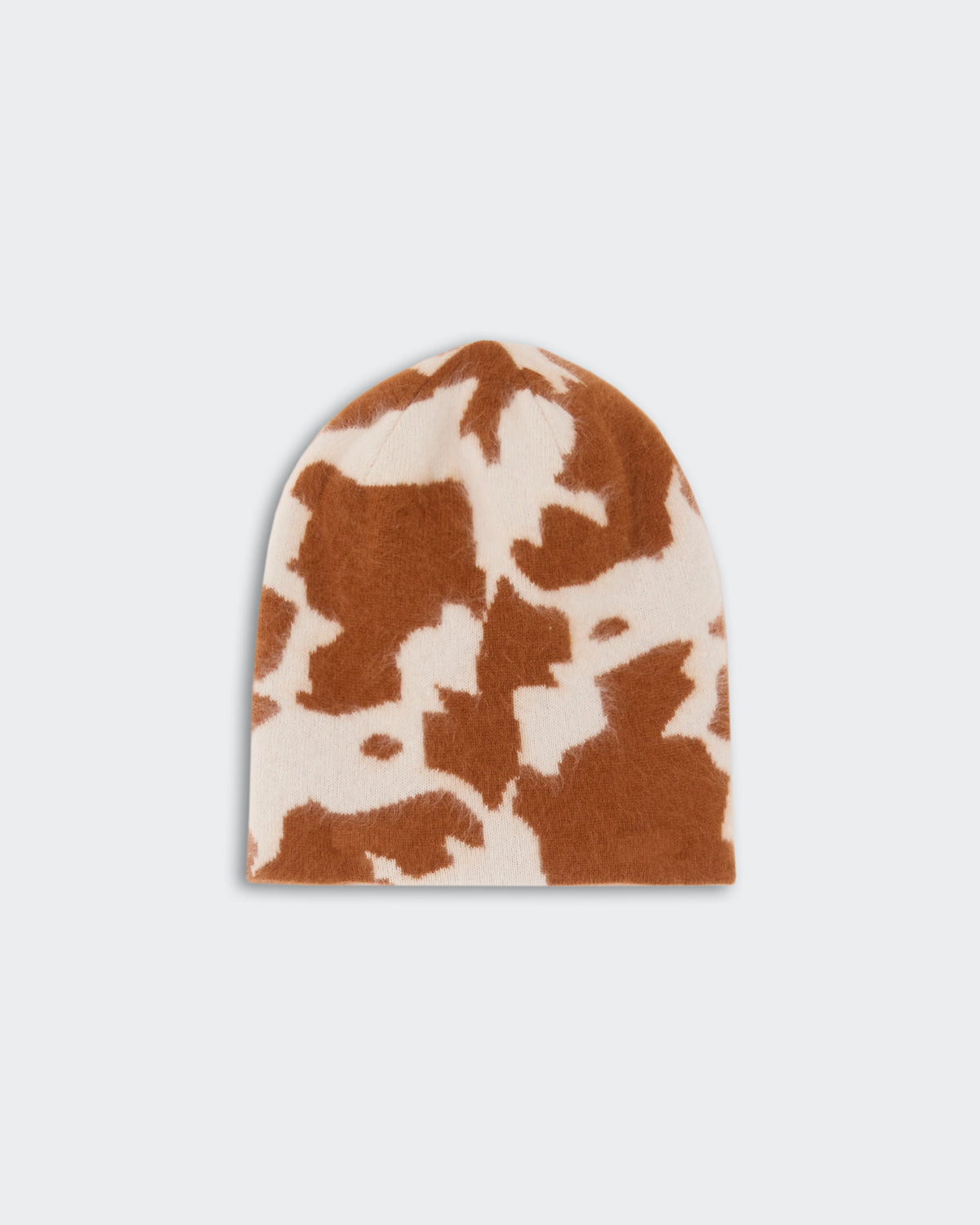 Grizzly Cowhide Hat - Cream/Burnt Sienna with a soft, textured pattern resembling cowhide in cream and burnt sienna colors.
