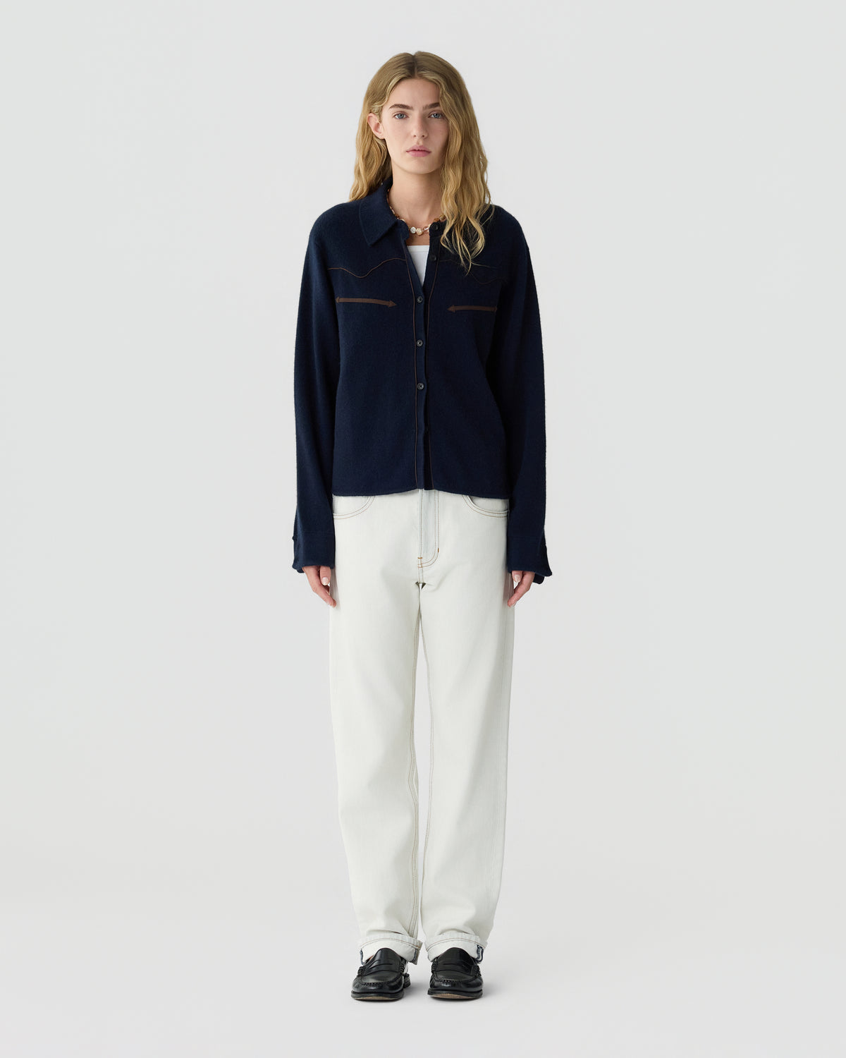 Cropped Western Shirt - Midnight