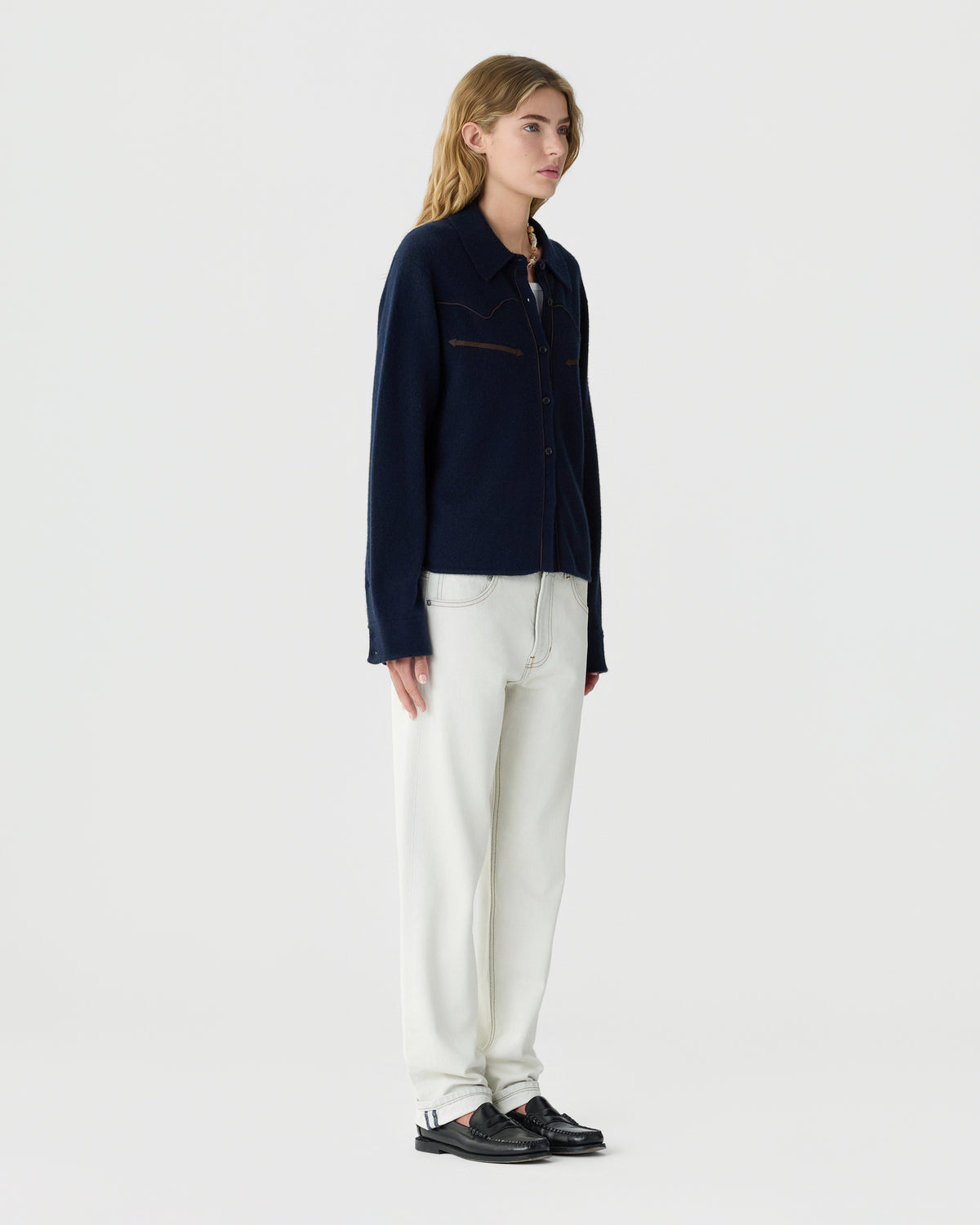 Cropped Western Shirt - Midnight