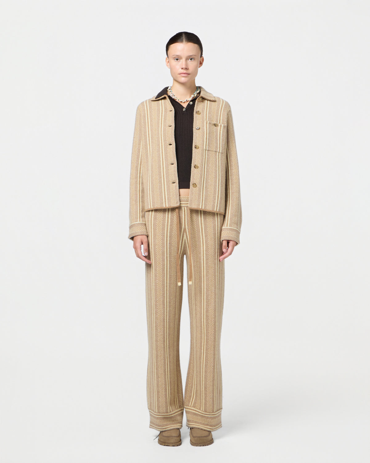 Dylan Stripe Shirt - Almond Combo