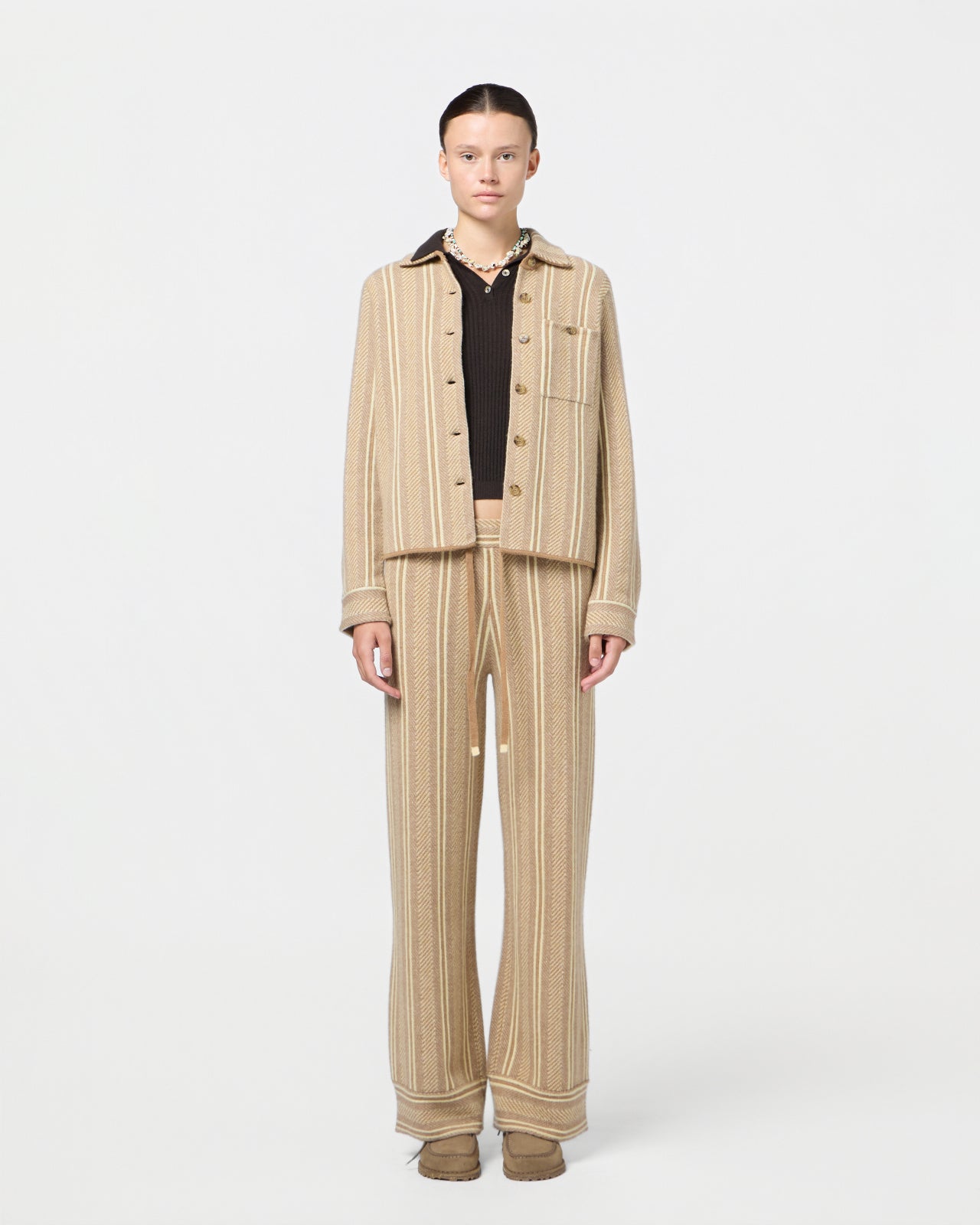 Dylan Stripe Shirt - Almond Combo