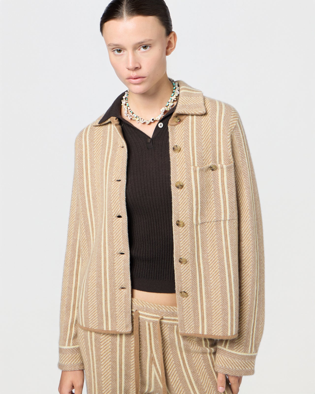 Dylan Stripe Shirt - Almond Combo