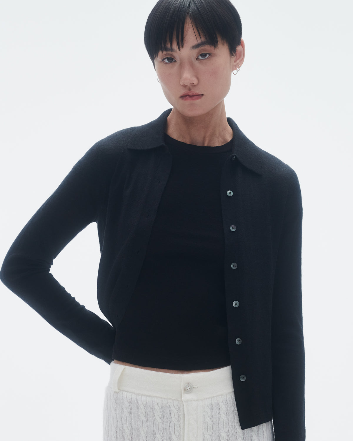 Elle Shirt In Cashmere  - Black