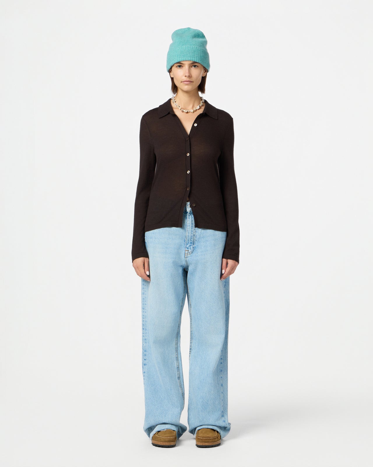 Elle Shirt in Cashmere - Burnt Cocoa