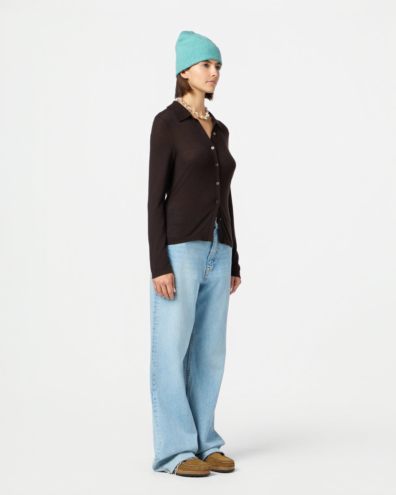 Elle Shirt in Cashmere - Burnt Cocoa