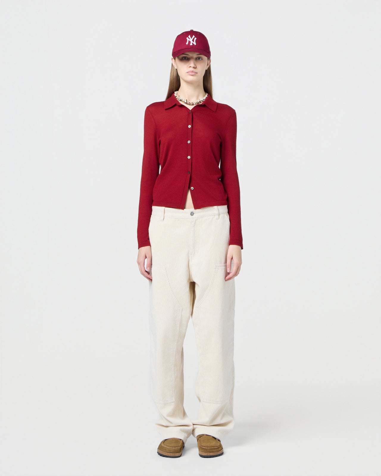 Elle Shirt in Cashmere - Ruby