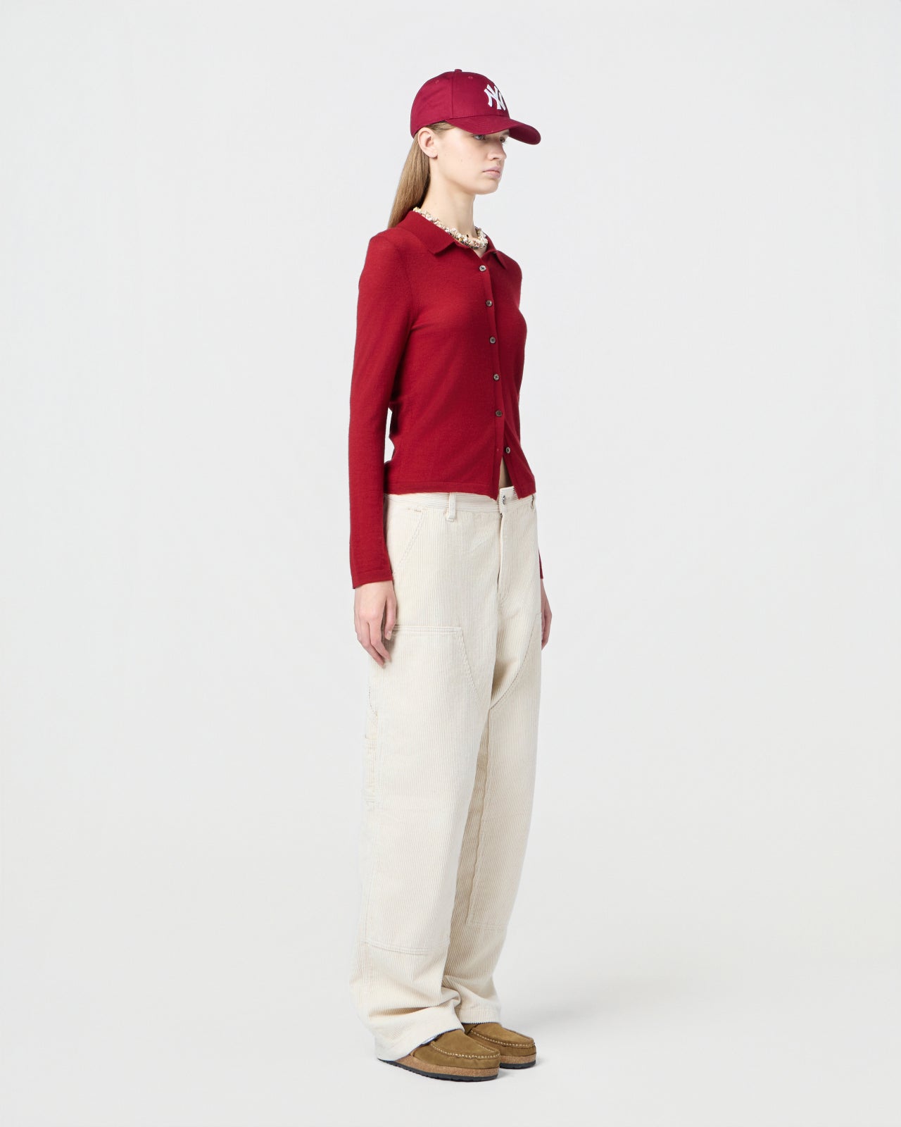 Elle Shirt in Cashmere - Ruby