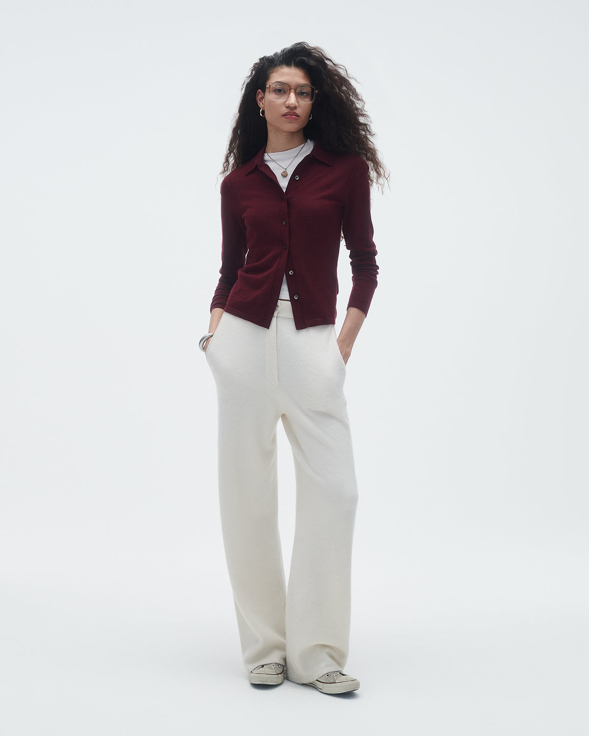 Elle Shirt In Cashmere  - Plum