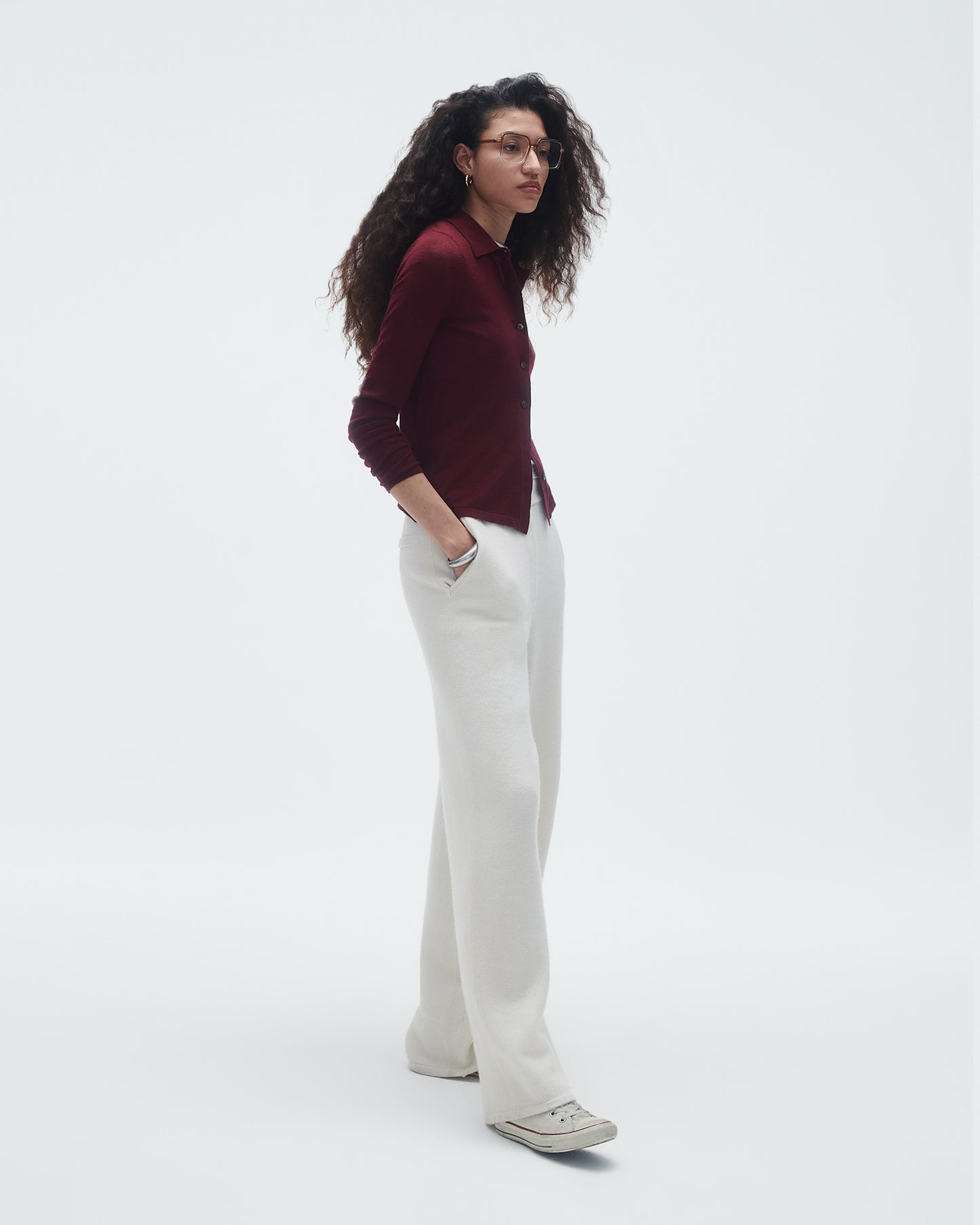 Elle Shirt In Cashmere  - Plum