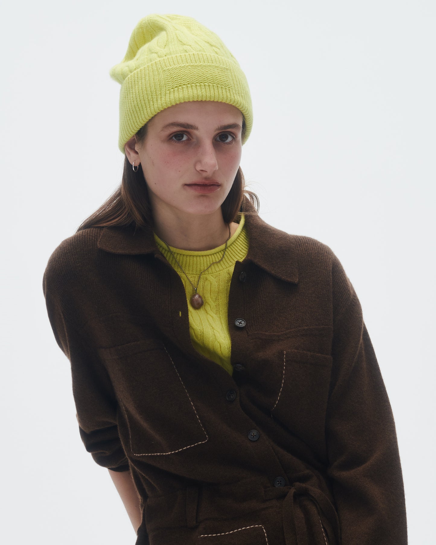 Cable Beanie - Lemon