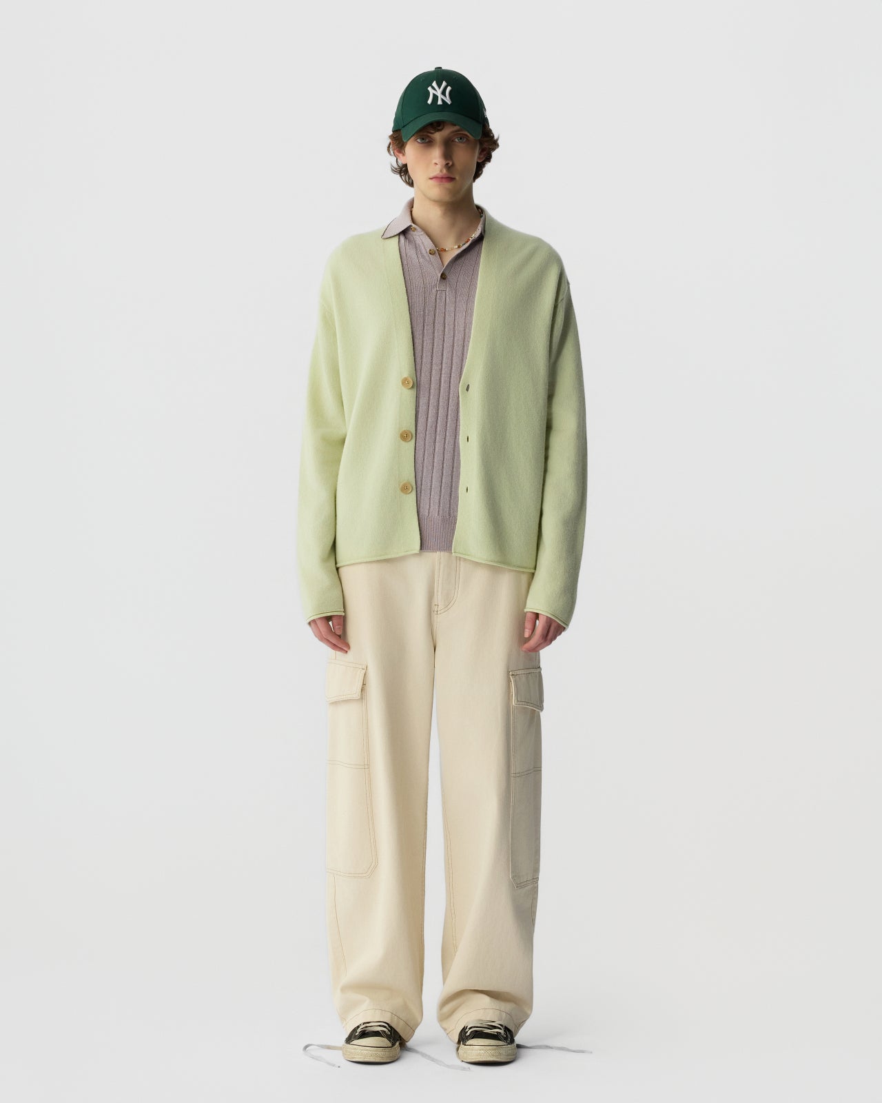Everywear Cardigan - Limewash