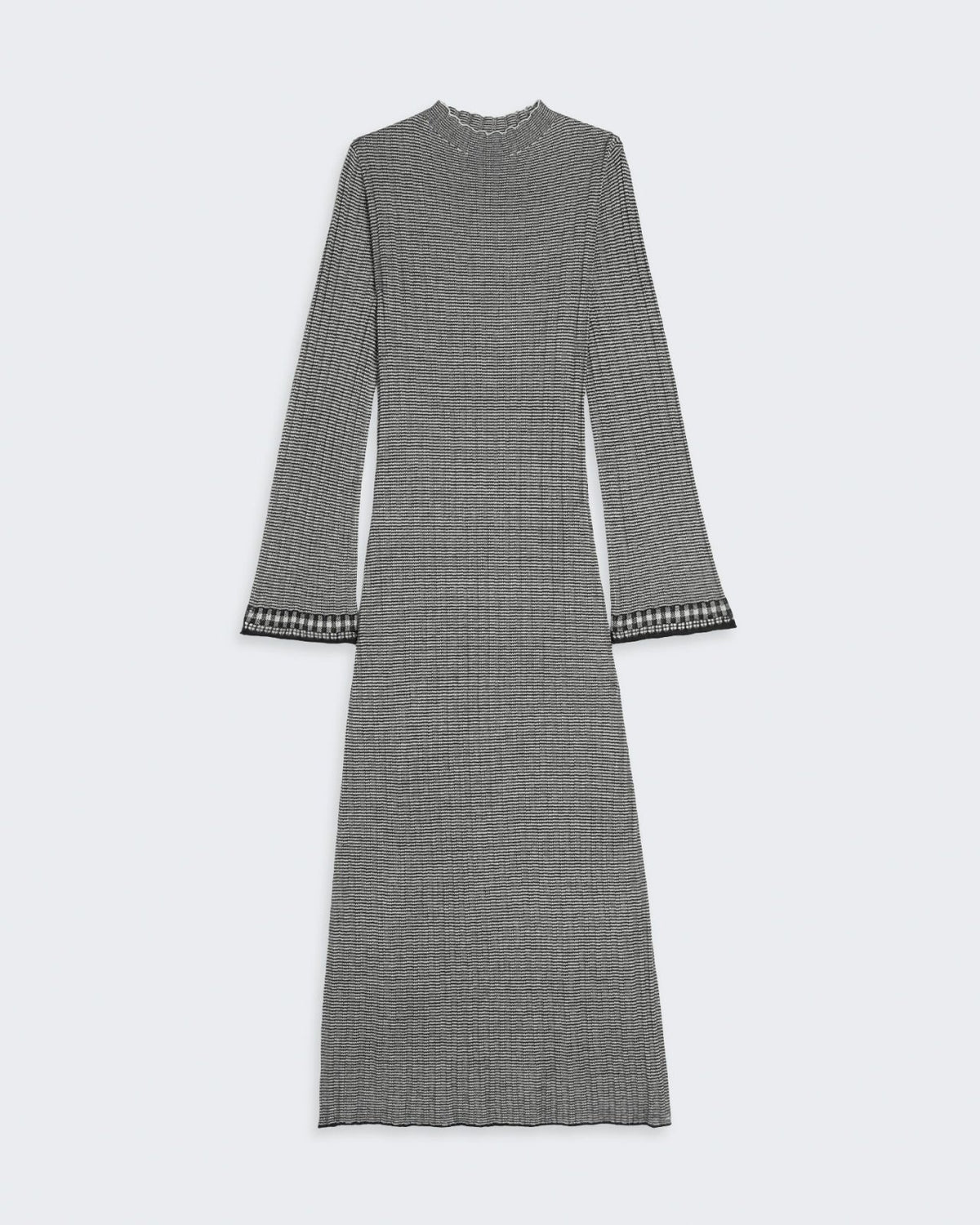 Fine Stripe Mockneck Dress - Midnight/Cream