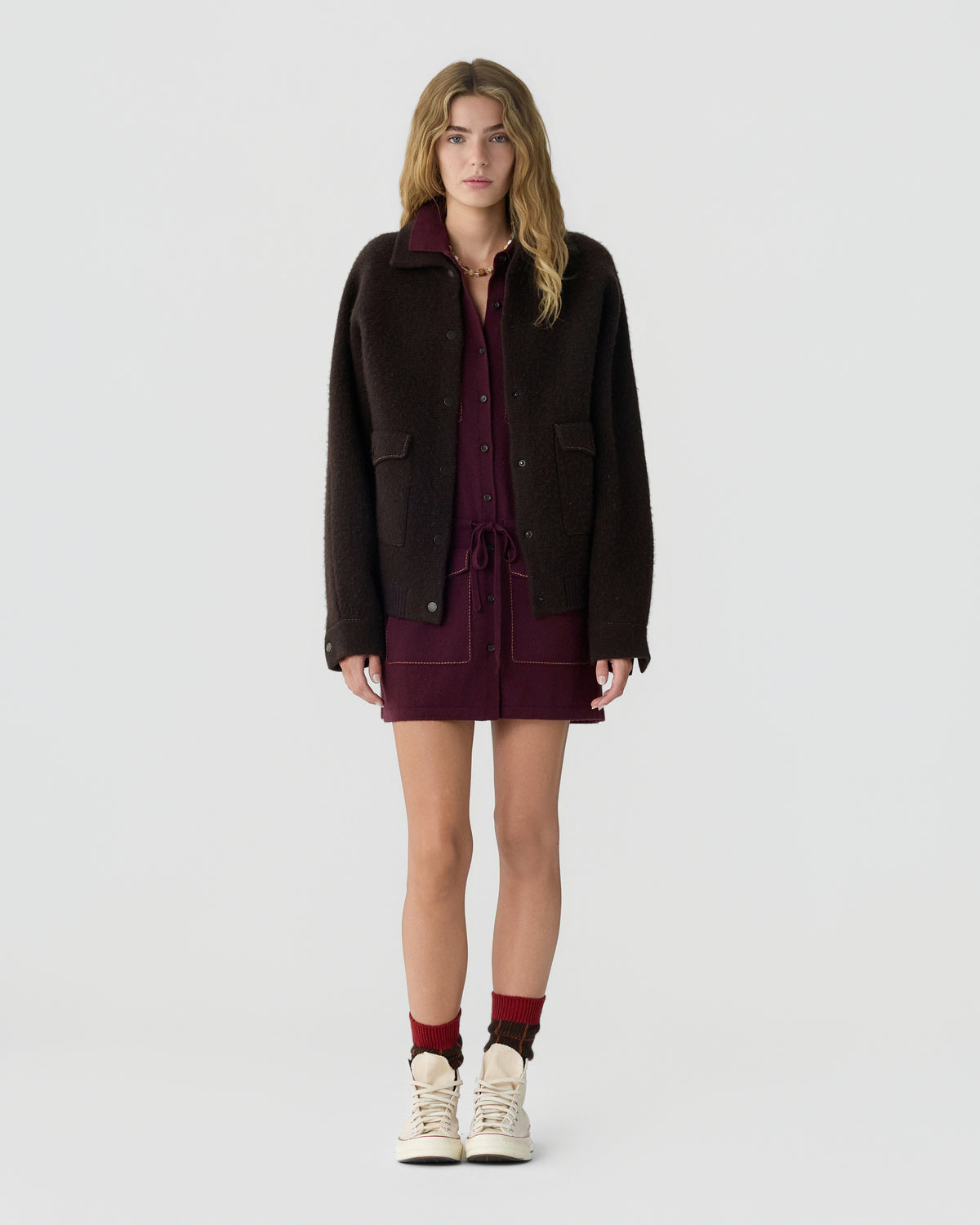 Felted Bomber Jacket - Burnt Cocoa
