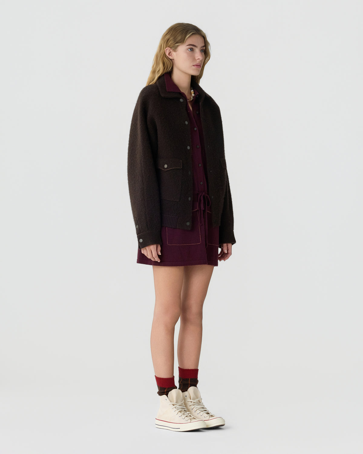 Felted Bomber Jacket - Burnt Cocoa