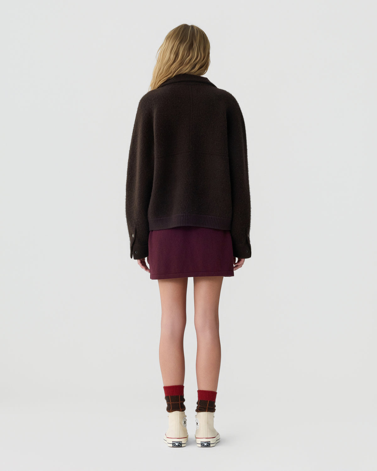 Felted Bomber Jacket - Burnt Cocoa