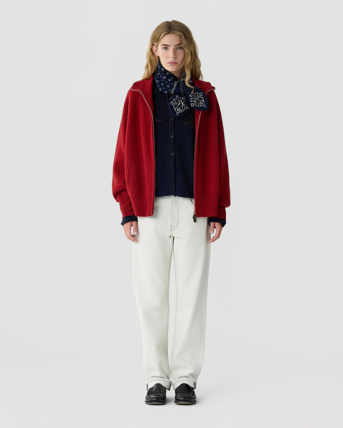 Felted Zip Jacket - Carmine