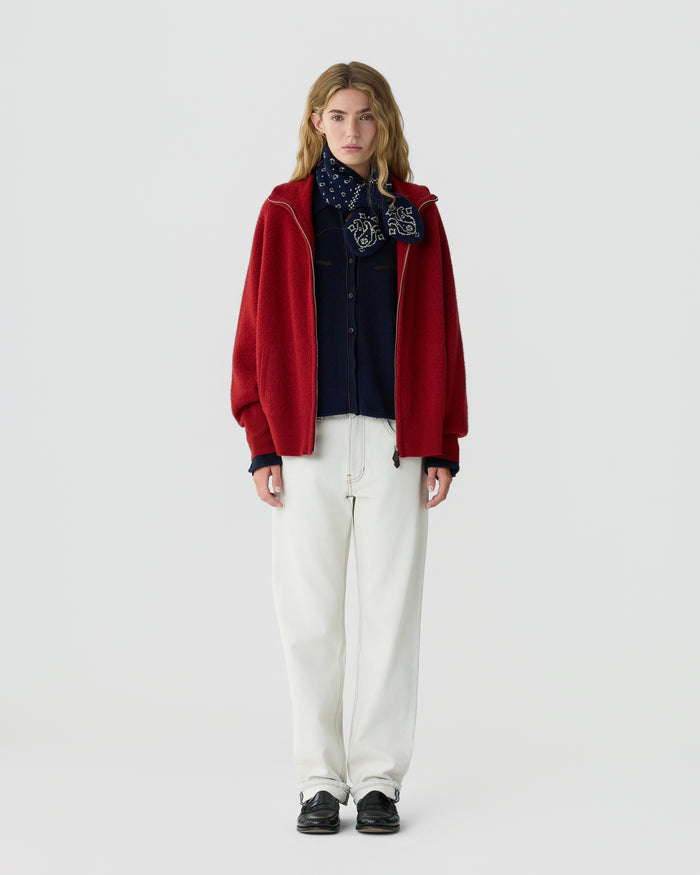Guest in Residence — Felted Zip Jacket - Carmine